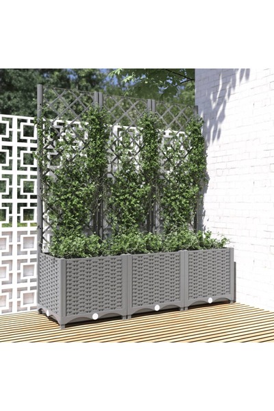 Concept Γλάστρα κήπου με πέργκολα, ανοιχτό γκρι, 120x40x136cm, PP