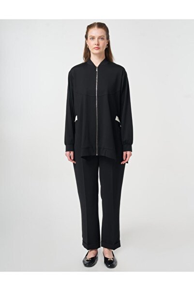 KYR Zipper Closure College Collar Jacket Black