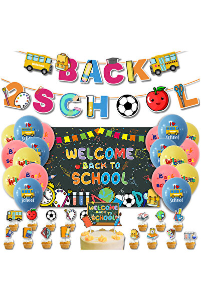 Other Back to School Party Decoration Welcome Back Back to School Flag Cake L...