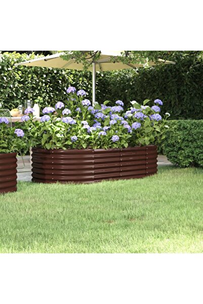 Concept Καφέ γλάστρα κήπου 152x80x36 cm από ατσάλι με ηλεκτροστατική βαφή πού...