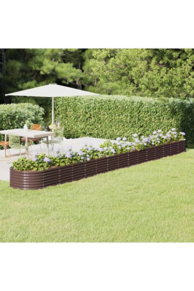 Concept Jardinieră grădină maro 620x80x36 cm oțel vopsit electrostatic