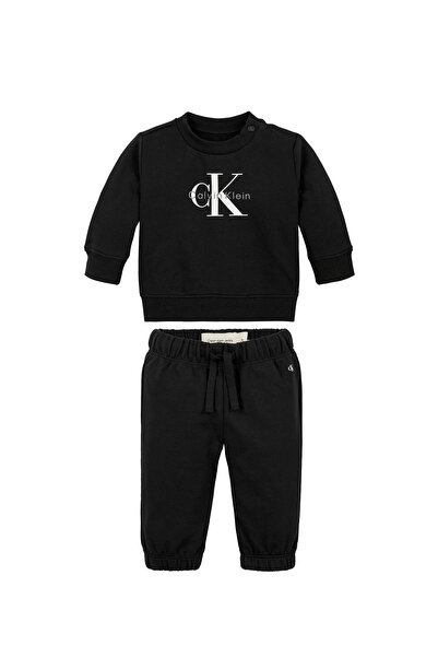 Calvin Klein Siyah Unisex Bebek Baskılı Eşofman Takımı IN0IN00353BEH