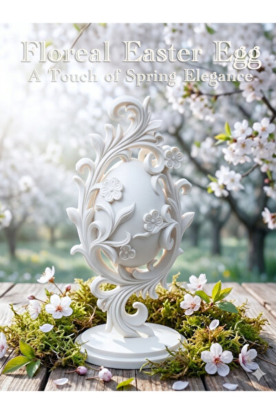 MİR STORE Çiçek Desenli Paskalya Yumurtası | Şık Masa Dekoru & Hediyelik