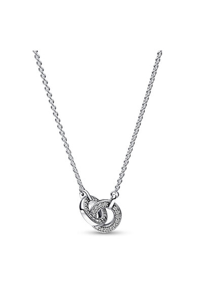 Pandora Signature Intertwined Pavé Pendant Necklace