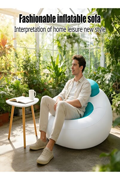 Generic Inflatable Lounge Chair Oversized Sofa Air Mattress Lazy Sofa Portabl...