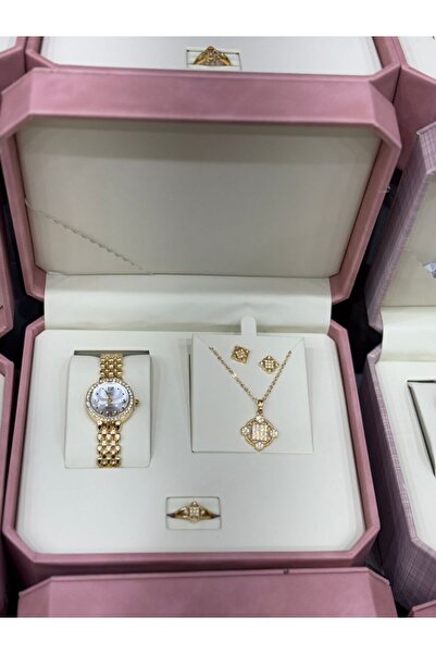 Generic Luxury women's watch and jewelry set adorned with crystals - includes...