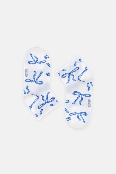 SUWEN Ribbon Midi Soket Çorap