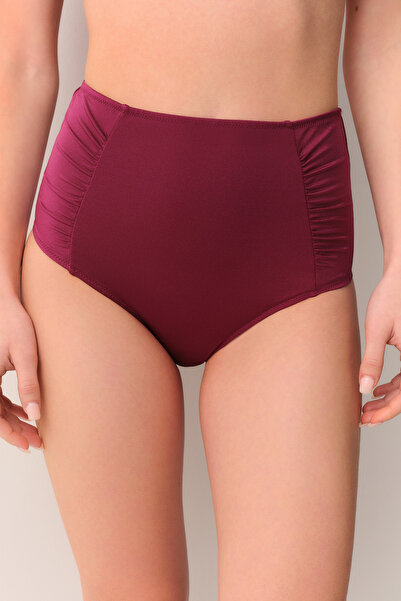 SUWEN High Waist Pleated Bikini Bottom