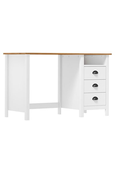 Concept Birou Hill Range cu 3 sertare, 120x50x74 cm, lemn masiv de pin