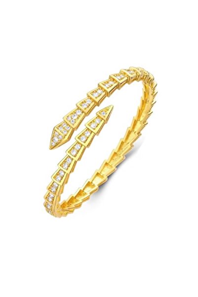 FA.accessories Women's gold snake bracelet studded with zircon – a luxurious ...
