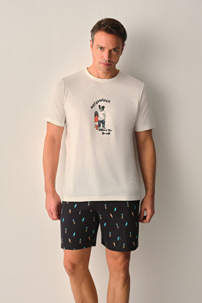 SUWEN Σετ Ανδρικών Σορτς Πιτζάμες Skate