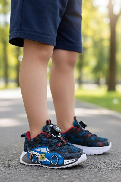 Tuğba Ortopedi 839 Orthopedic Boy Child Black/Red Lighted Sneakers