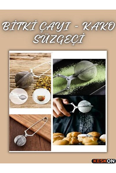 Keskon Stainless Steel Practical Herbal Tea Strainer and Flour/Cocoa/Granulat...