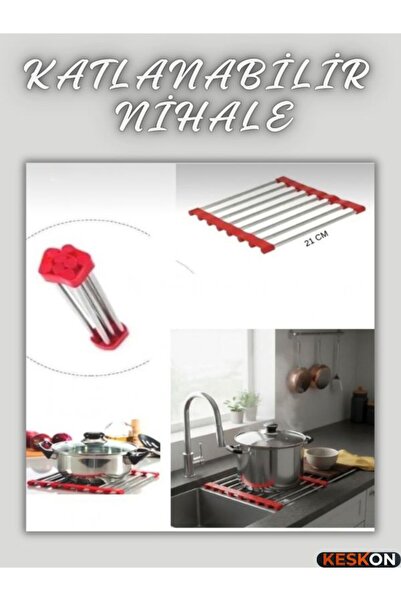 Keskon Foldable Drying Rack Trivet 21 cm – Heat-Resistant Pot and Pan Mat, Pr...