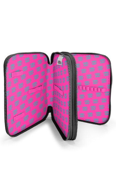 Coral High Kids Colorful Love Patterned Double-Layer Pen Bag 31109