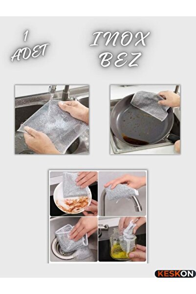 Keskon Tel Temizlik Bezi – Çok Amaçlı Inox Çizmez Bulaşık Bezi, Highqual Tek ...