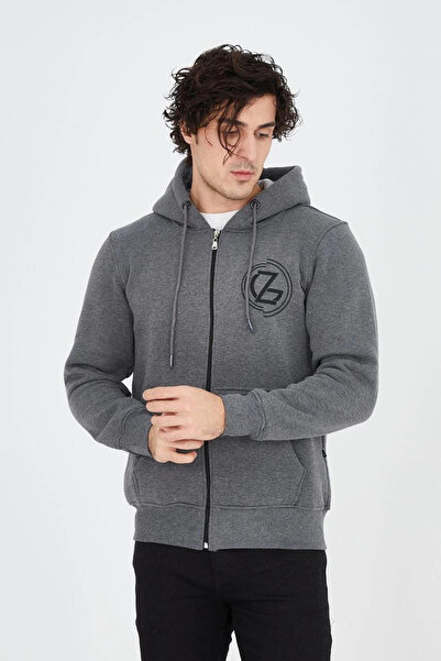Generic Brand Men's 3 Thread P Cotton U Zippered K Hooded K Kangaroo Pocket H...