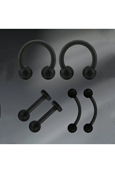 Choice5 Geometric Face Plug & Tunnel Jewelry 7 6Pcs UV Rook Clear Nose Rings ...