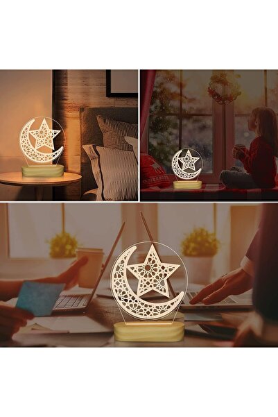 sdprog Eid Mubarak Night Light, Acrylic LED Ramadan Lantern