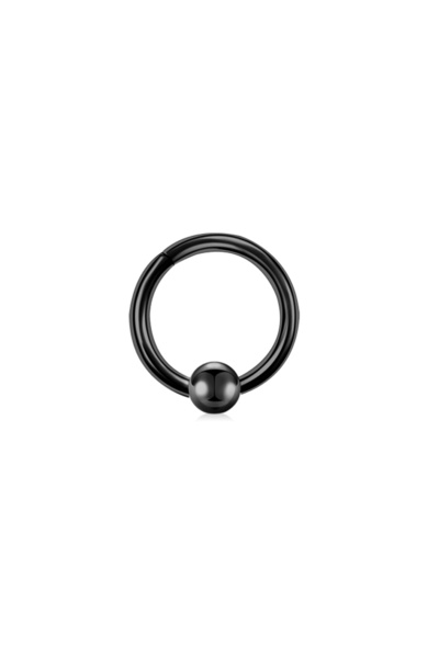 Choice1 1.2X10X4MM Black 1PC Round 316L Stainless Steel Nose Ring 16G 14G Bal...