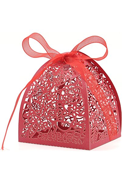 JZS KPOSIYA Pack of 70 Laser Cut Rose Candy Boxes, Favor Boxes 2.5"x 2.5"x 3....