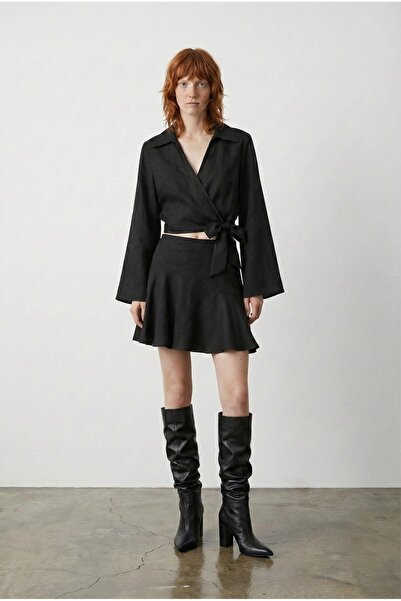 Quzu Women's Skirt Etk01701 Black