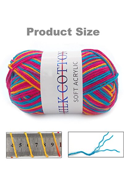 JZS 6Pcs Crochet Yarn Multicolored, Acrylic Soft Yarn for Knitting Crochet an...