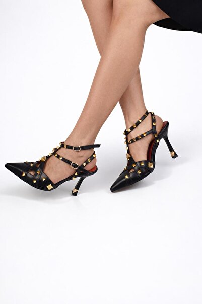 MODAONN Γυναικεία χρυσά παπούτσια με μυτερή μύτη Παπούτσι με τακούνι