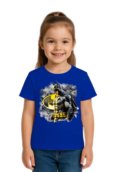 SEDİRLİ Tricou unisex pentru copii Batman cu imprimeu bumbac bucăți din bumba...
