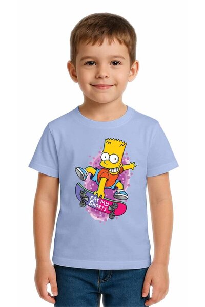 SEDİRLİ Unisex Simpson με τύπωμα Παιδικό μπλουζάκι από χτενισμένο βαμβακερό ύ...