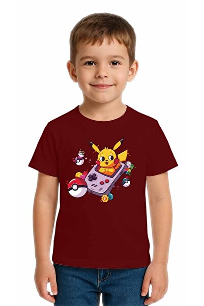 SEDİRLİ تي شيرت بيكاتشو مطبوع للأطفال للجنسين، مصنوع من قماش قطني ممشط قطن قطعة