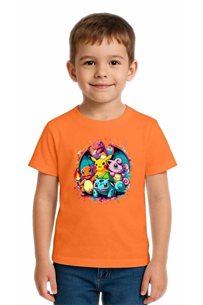 SEDİRLİ Tricou unisex Pokemon cu imprimeu pentru copii, bumbac moale piese di...