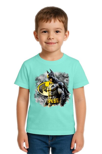 SEDİRLİ Tricou unisex pentru copii Batman cu imprimeu bumbac bucăți din bumba...