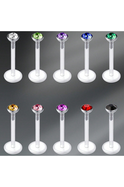 Choice1 Straight Barbell Face Labret, Lip Piercing Jewelry 1.2x12mm Stainless...