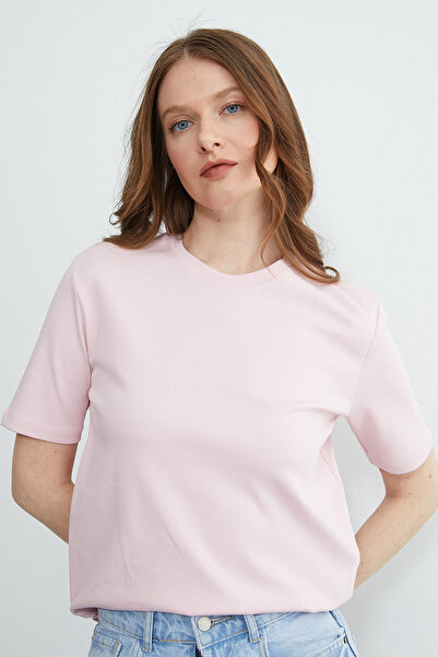 Fulla Moda Tricou casual de bază cu decolteu