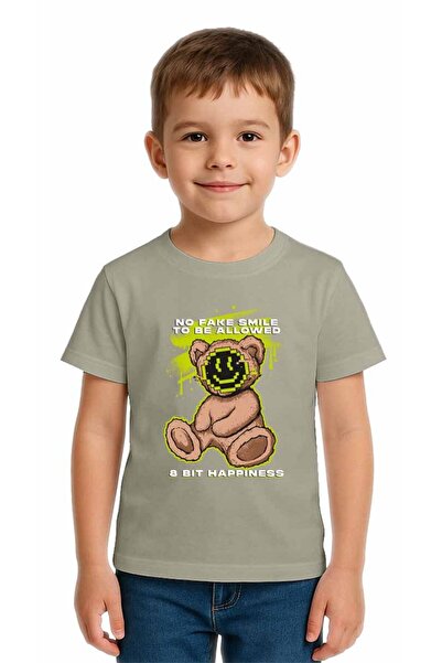 SEDİRLİ Unisex Teddy Bear Printed Kids T-Shirt Cotton Count Combed Cotton Fabric