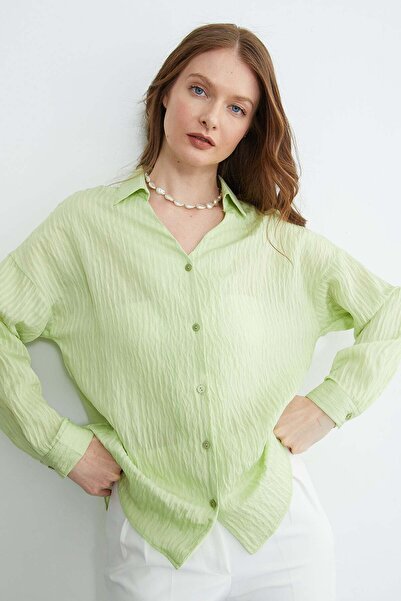 Fulla Moda Striped Jacquard Casual Shirt