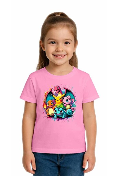 SEDİRLİ Tricou unisex Pokemon cu imprimeu pentru copii, bumbac moale piese di...