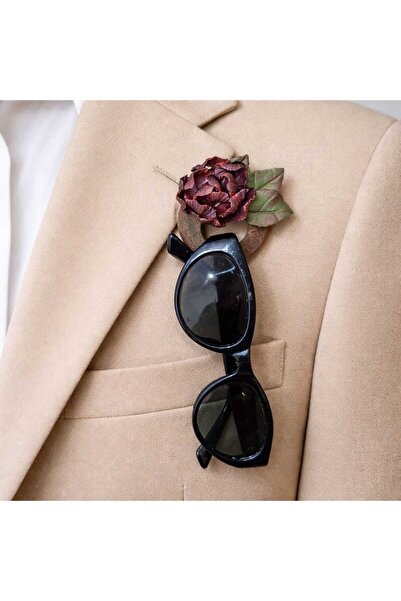 Nacreous Arts Özel Tasarım Gözlük Tutucu Broş- El İşçiliği Çiçek ve Yaprak De...