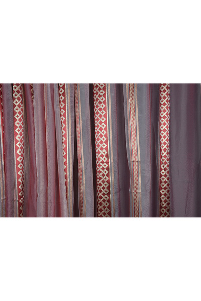 AKÇA TEKSTİL أورجانزا 2050 لون كريمي 5_3 جاهز للخياطة بثنيات ستارة جانبية 300...