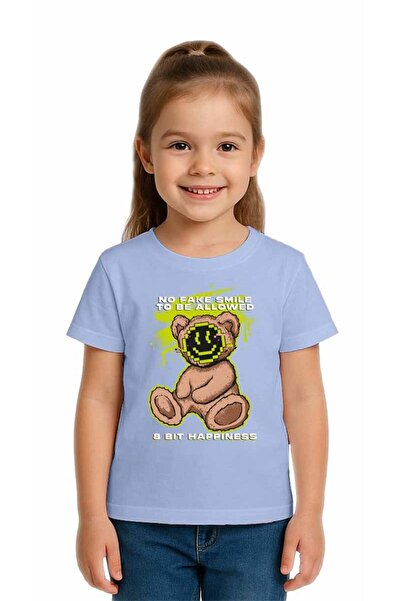 SEDİRLİ Unisex Teddy Bear Printed Kids T-Shirt Cotton Count Combed Cotton Fabric