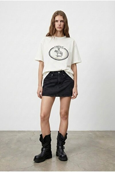 Quzu Women's T-Shirt Tsh01786 Ecru