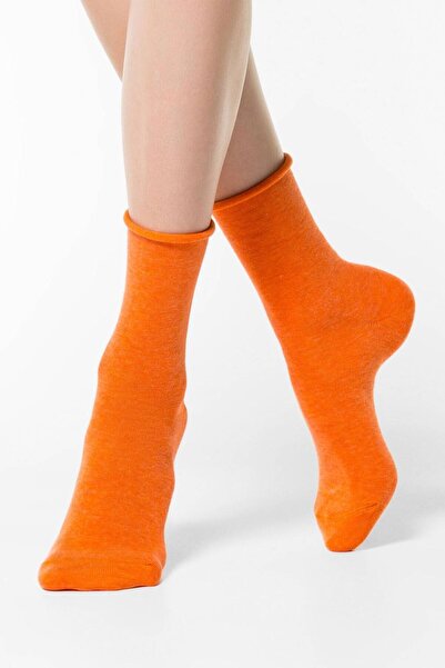 Conte Elegant Women's cotton socks without elastic, Comfort 000 - Orange, 36-...