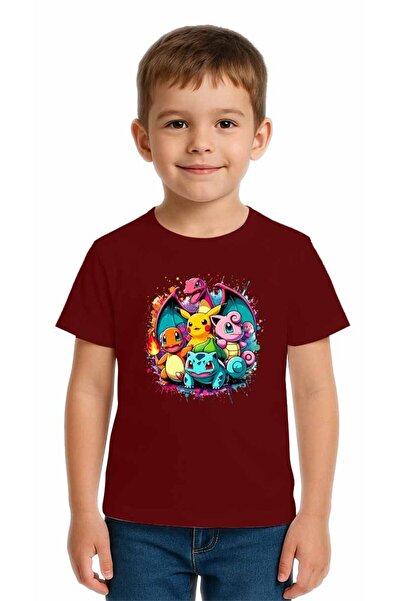 SEDİRLİ Tricou unisex Pokemon cu imprimeu pentru copii, bumbac moale piese di...