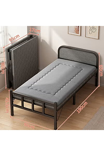 KEKE Portable Foldaway household Simple Bed companion with Lambwool Matress