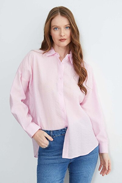 Fulla Moda Basic Buttoned Crinkle Shirt