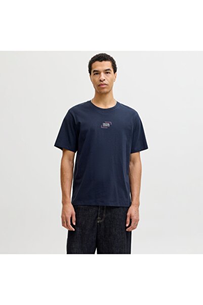 Jack & Jones Jjcorp Graphıc Tee Ss O-Neck Ln Erkek T-Shirt 12268415 Navy Blazer