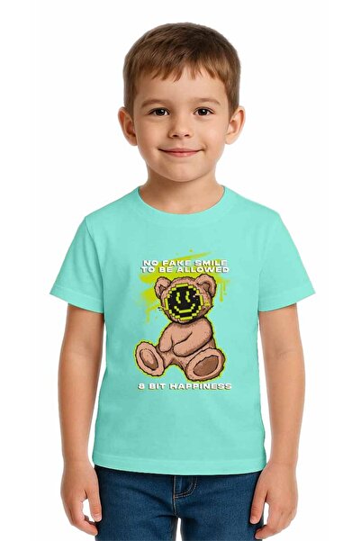 SEDİRLİ Unisex Teddy Bear Printed Kids T-Shirt Cotton Count Combed Cotton Fabric