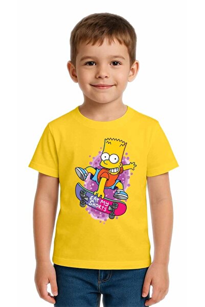 SEDİRLİ Unisex Simpson με τύπωμα Παιδικό μπλουζάκι από χτενισμένο βαμβακερό ύ...