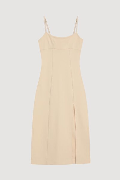 Quzu Women's Dress Elb00629 Stone